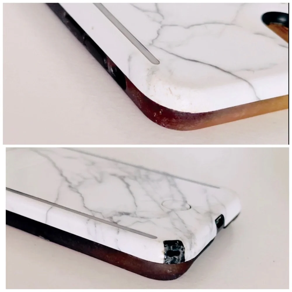 LUMEE Iphone X Lighted Duo Selfie Phone Case White Marble Influencer Cell Light